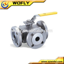 ANSI 3 way flanged ball valve cf8m 1000wog